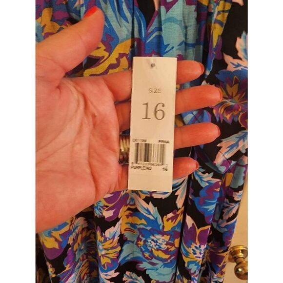 Donna Morgan for Maggy Floral NWT long sleeve maxi dress size 16 - Picture 5 of 12